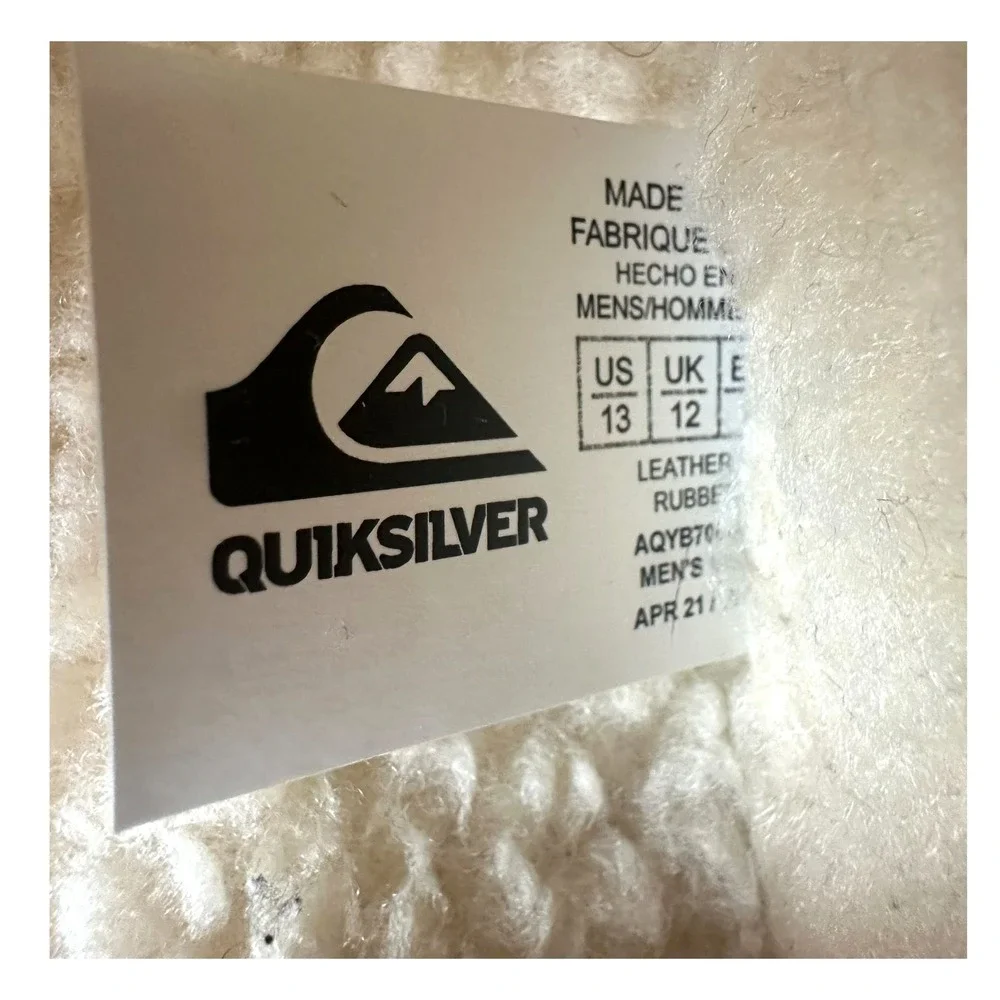 Quiksilver Boots Lace-Up Mission V Leather Winter Boots‎ Sherpa Lined Size 13